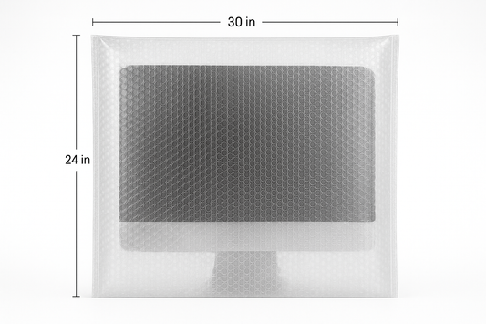 Monitor Bag 30 x 24 features a 3/16" flush clear bubble design