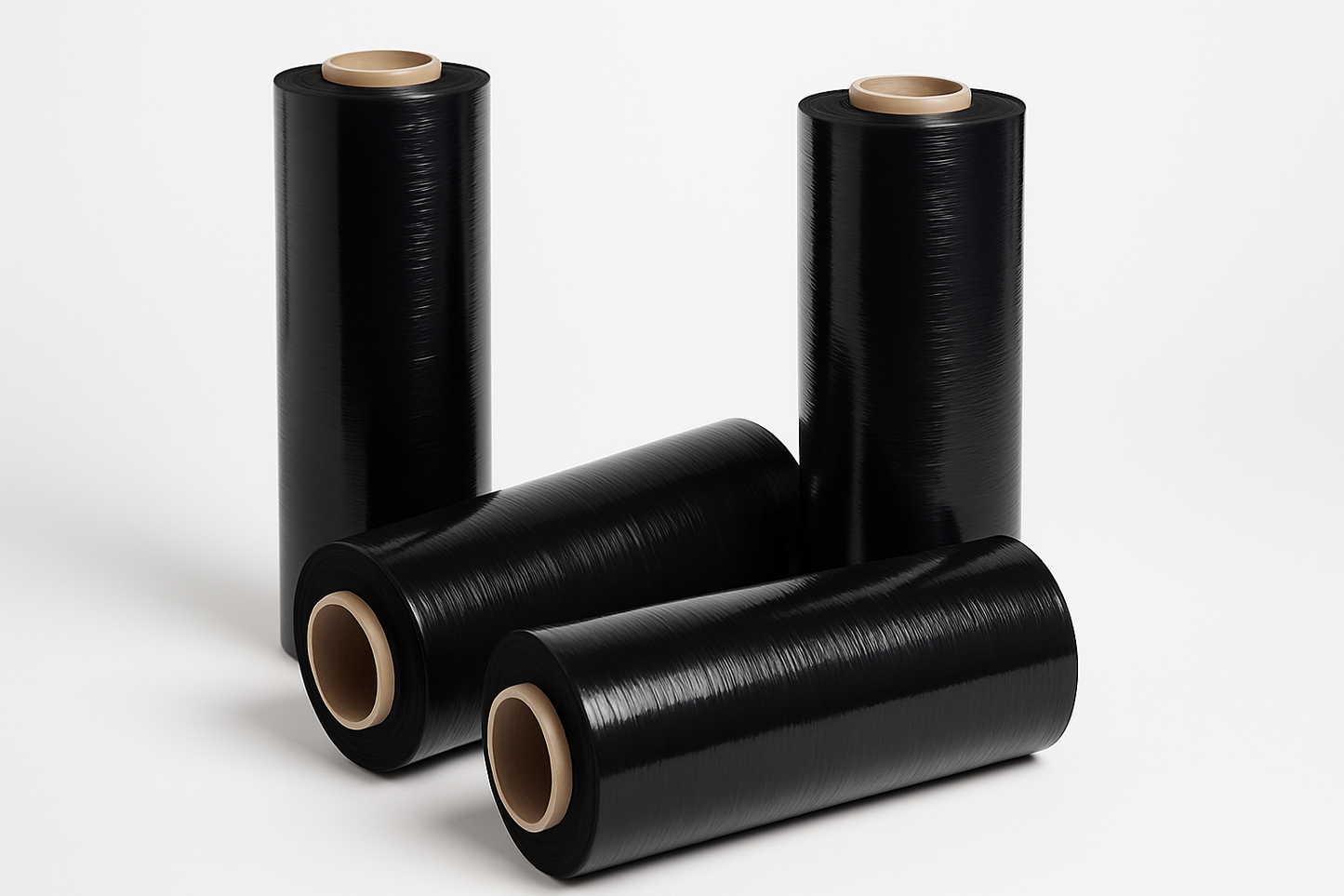 Stretchwrap - 18" x 1500' 80GA, BLACK 4 Rolls